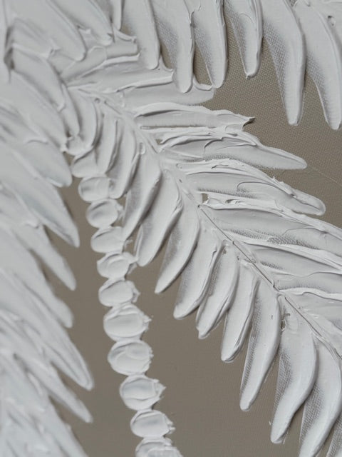 Framed White Single Palm 60cm x 90cm
