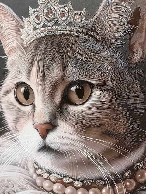 Framed Wall Art - Her Majesty The Cat  60cm x 80cm