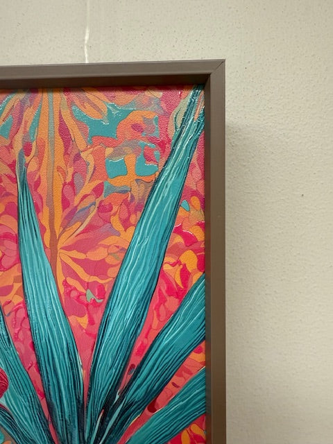 Framed Wall Art - Leopard With Floral 60cm x 80cm