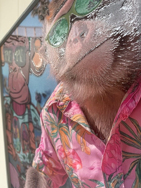 Framed Wall Art - The Hawaiian Chimp 60cm x 80cm