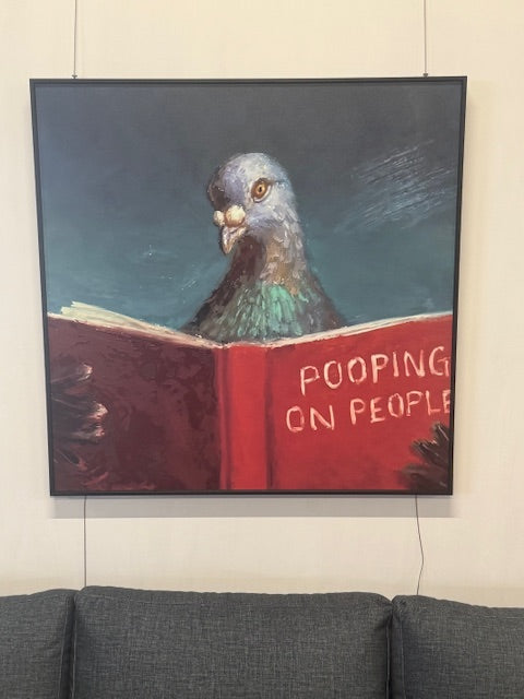 Framed Wall Art - Pigeon Pooping