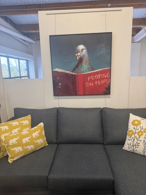 Framed Wall Art - Pigeon Pooping