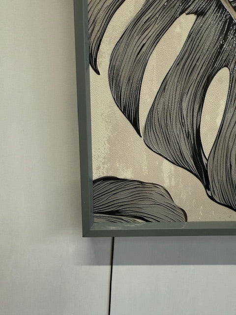 Framed Wall Art - Tropical Leaves with Palm 60cm x 80cm