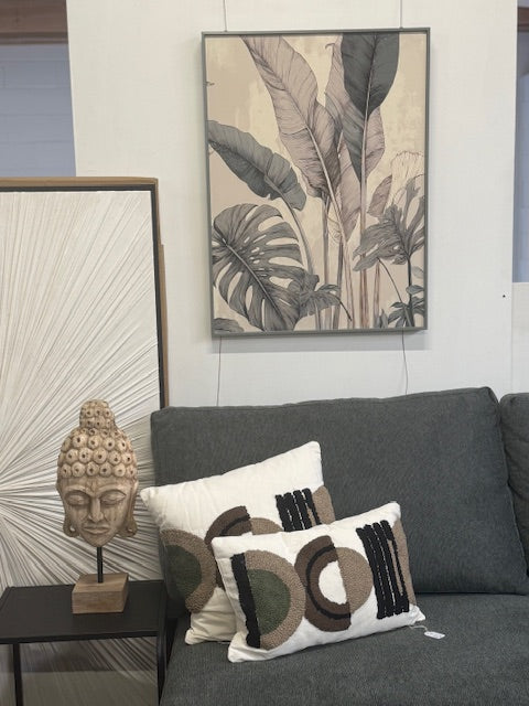 Framed Wall Art - Tropical Leaves with Palm 60cm x 80cm