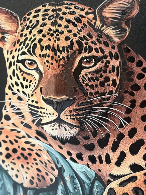 Framed Wall Art - Leopard Over Bath 100cm x 80cm