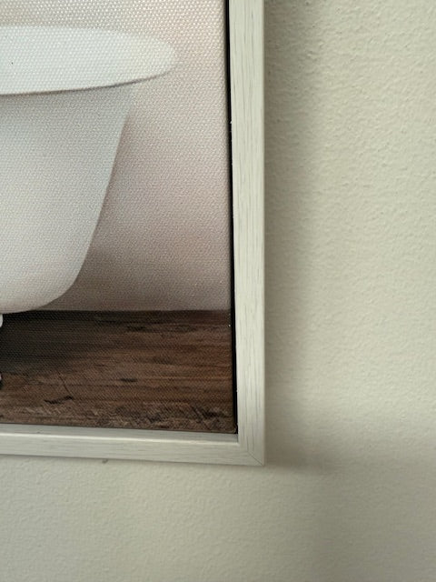 Framed Bath Time Black and White Cow 30cm x 40cm