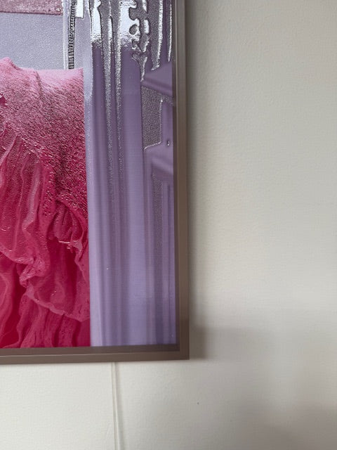 Framed Wall Art - Pink Horse In Bath 60cm x 60cm