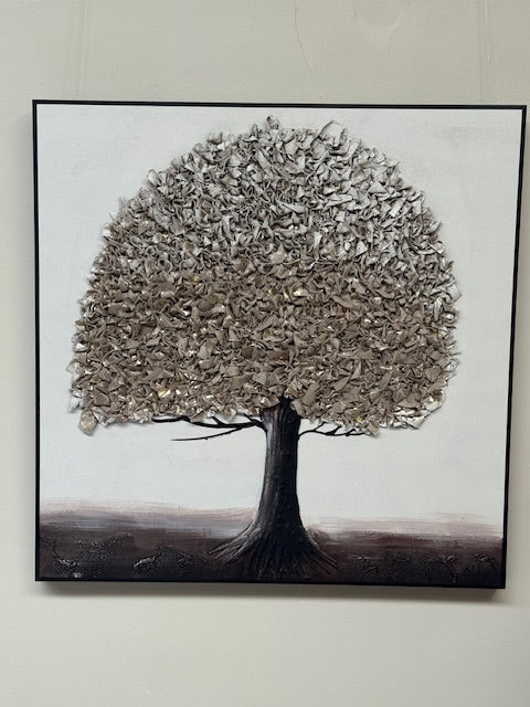 Framed Wall Art - Single Tree 80cm x 80cm
