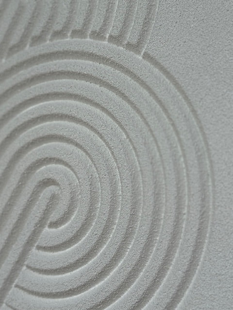 Framed Wall Art - Interlocked Spiral White 80cm x 80cm