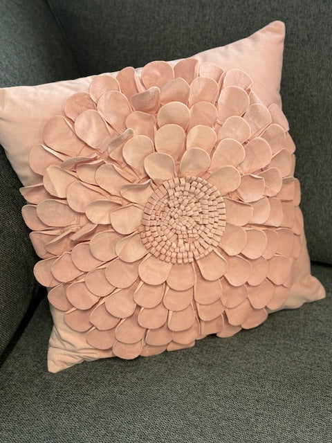 Cushion - Pink Flower Cushion-Square