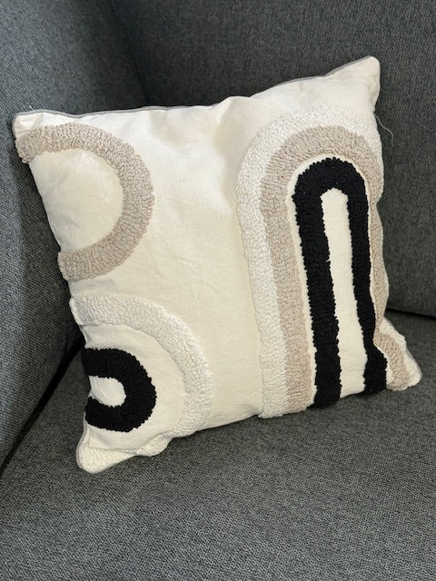 Cushion - Black/White Shapes Cushion-Square