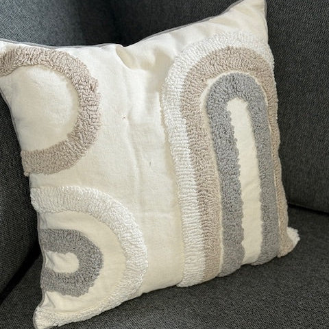 Cushion - Grey/Tan Shapes Cushion-Square