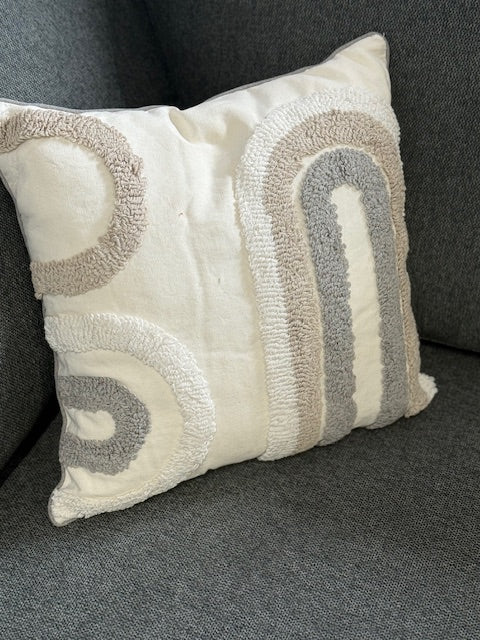 Cushion - Grey/Tan Shapes Cushion-Square