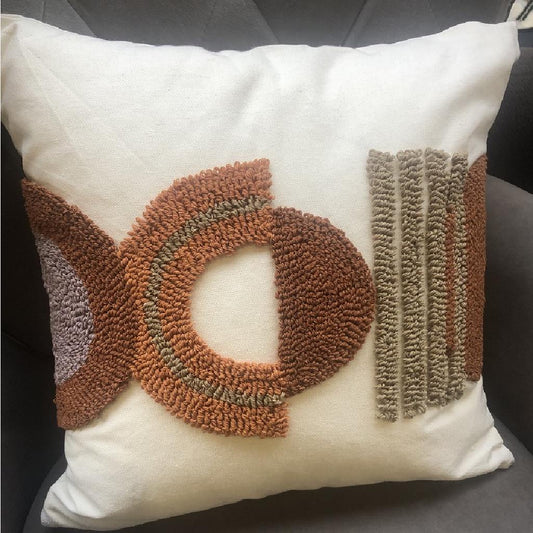 Cushion - Terracotta Shapes Cushion-Square