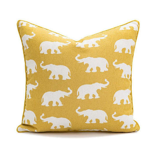 Cushion - Elephant White Cushion-Square