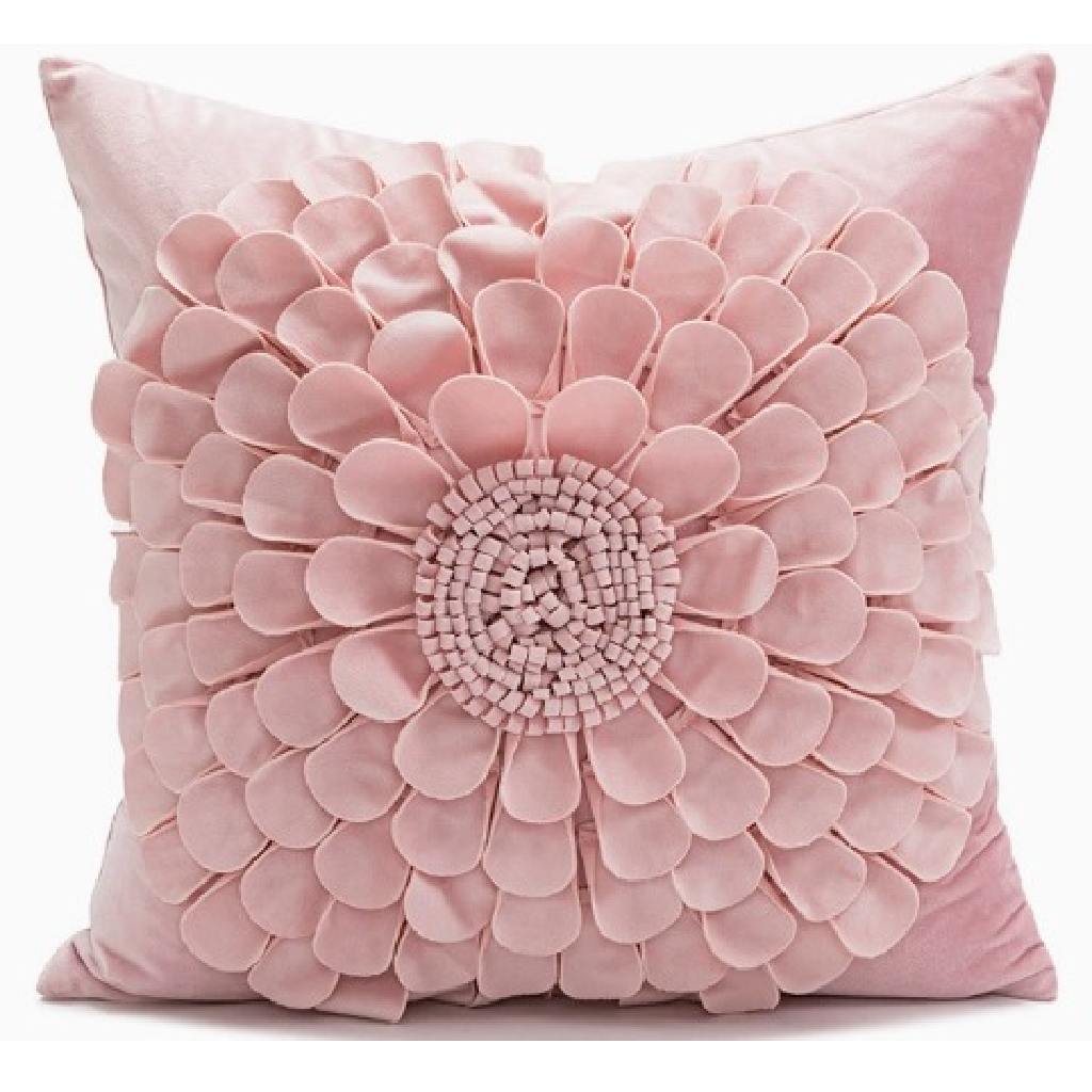 Cushion - Pink Flower Cushion-Square