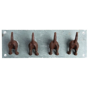 Coat Hook Cast Iron 4 Hook Dog Tail