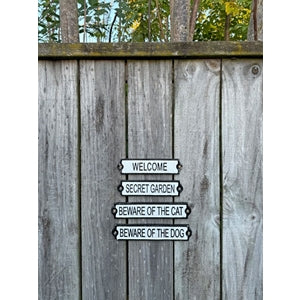 Cast Iron Sign 'Beware of the Cat' 21x5x1cm