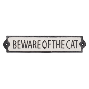 Cast Iron Sign 'Beware of the Cat' 21x5x1cm