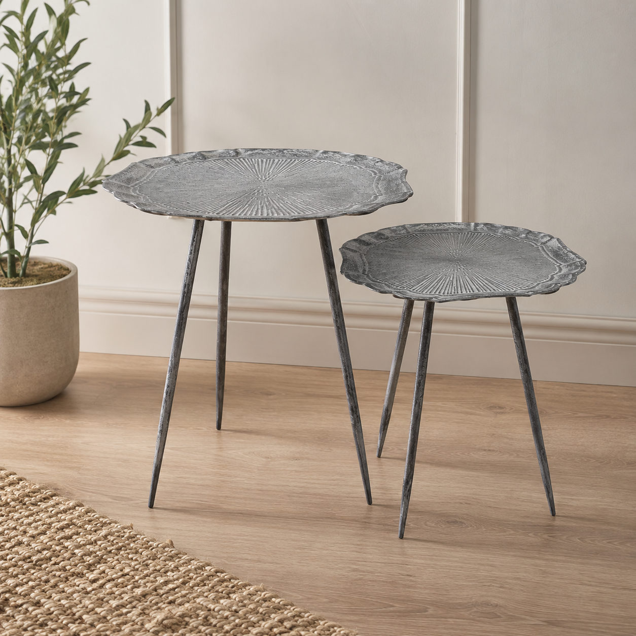 Side Table - Daphne Decorative Metal Nesting Side Tables (Set of 2)
