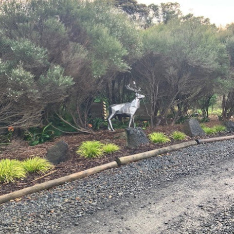 Sculpture - Geometric Metal Stag Garden Sculpture