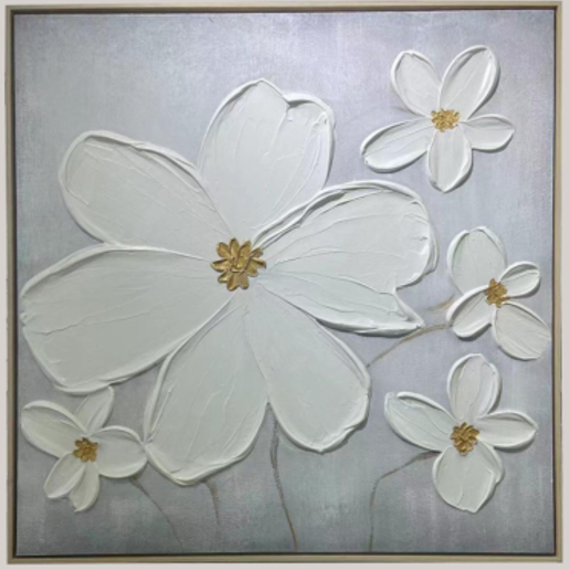 Framed Art - Multi White Flower