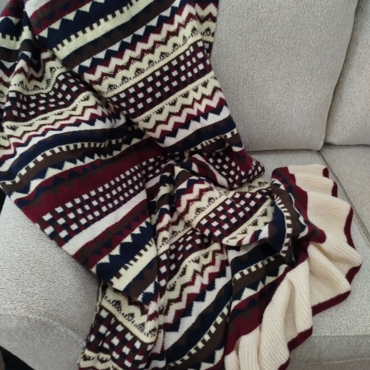 Nomad Knit Throw with Ruffle Border - Four Colours Available