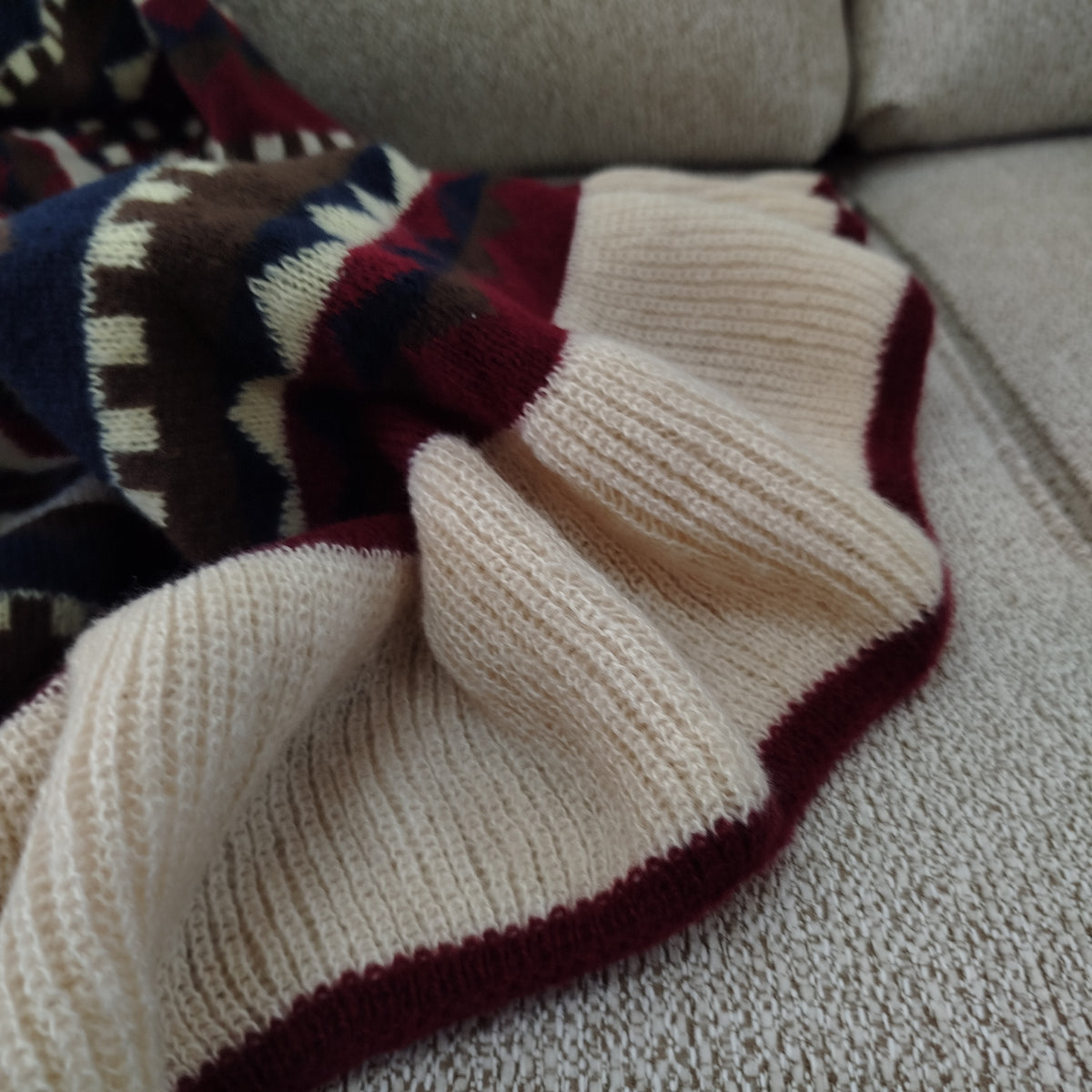 Nomad Knit Throw with Ruffle Border - Four Colours Available