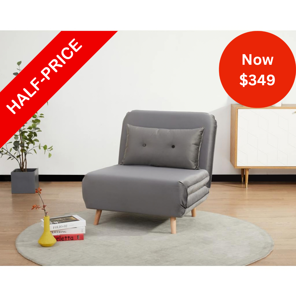 Lily Bed Sofa Velvet Grey