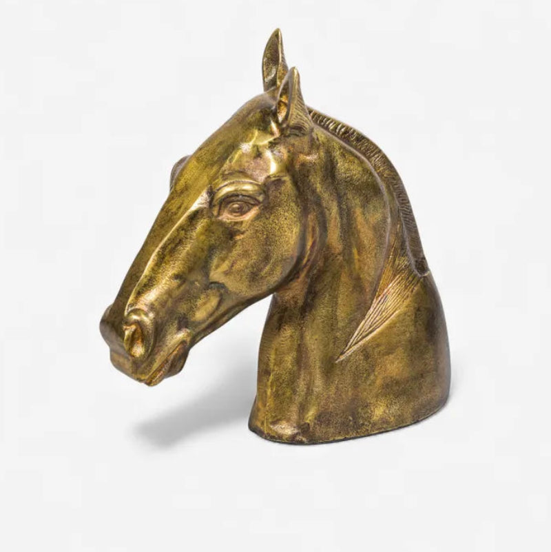 Sculpture - Brass Coloured Horse Head