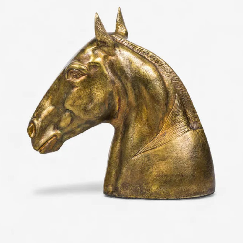 Sculpture - Brass Coloured Horse Head