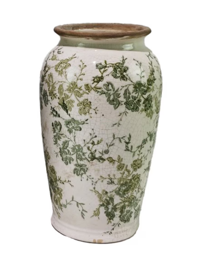 Vase - Green Floral Vase - Small
