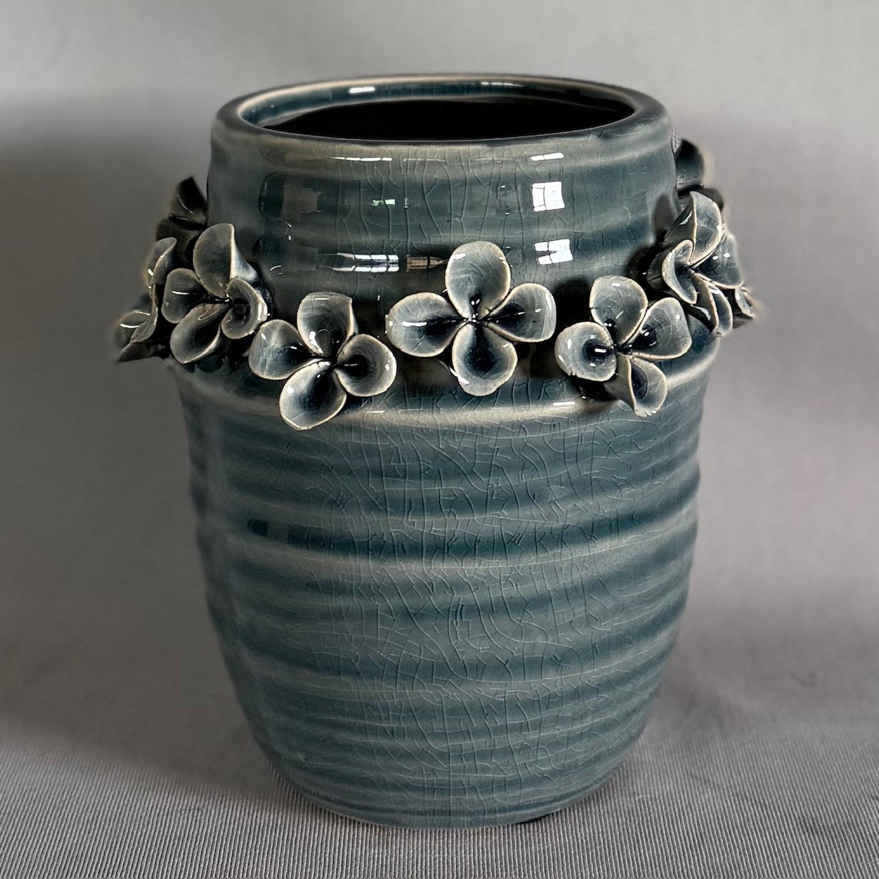 Blue Blossom Vase 14x16cm