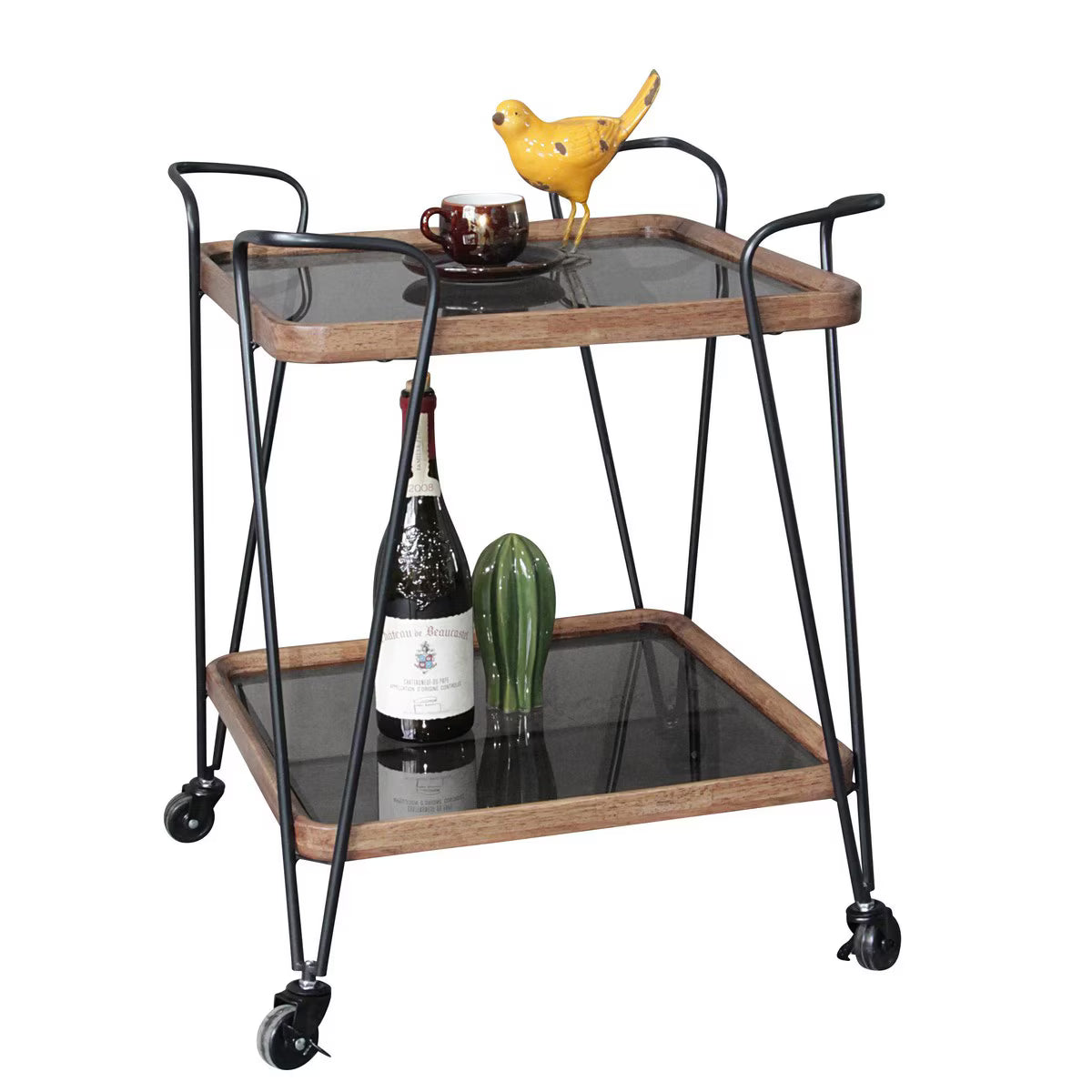 Wooden & Metal Bar Cart/Trolly