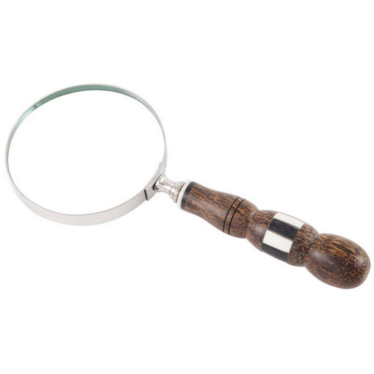 Magnifying Glass - Brass Aluminium w/wooden handle