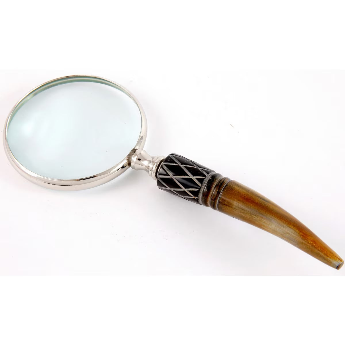 Aluminium Magnifying Glass With Horn Handle