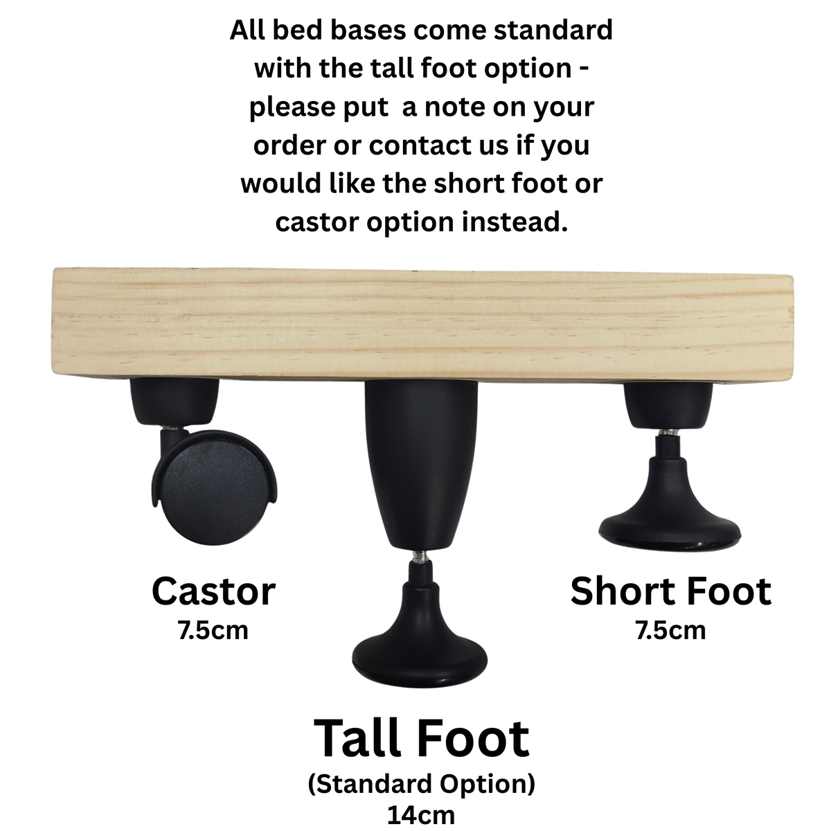 Deep Drawer Bed Base - Pine Bed Base with Extra Deep MDF Drawer