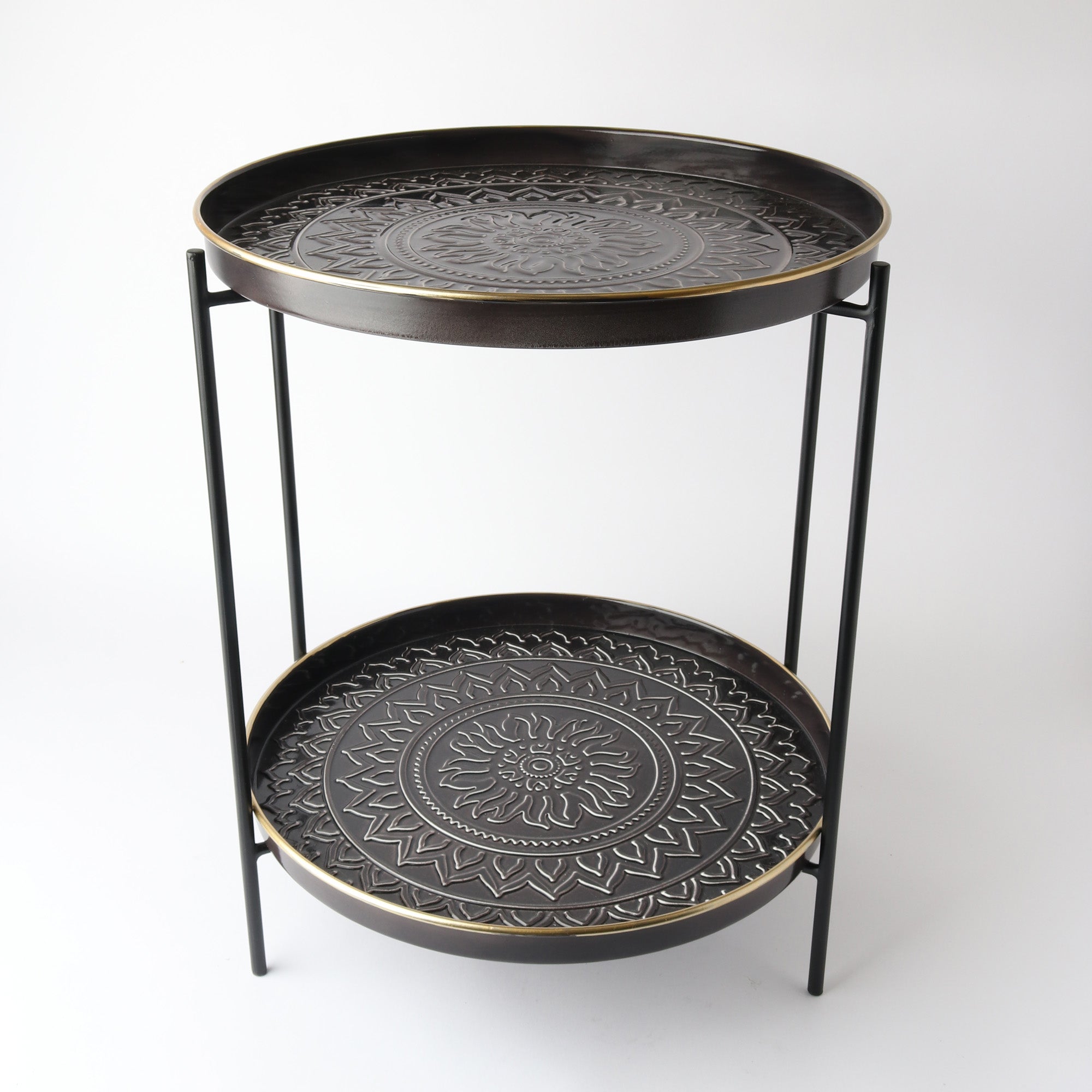 Side Table - Collette Metal Aztec Table – Home Living Direct