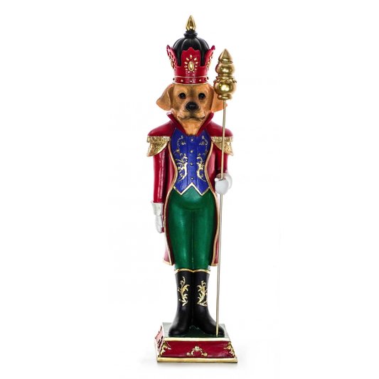 Large Nutcracker Dog with Staff