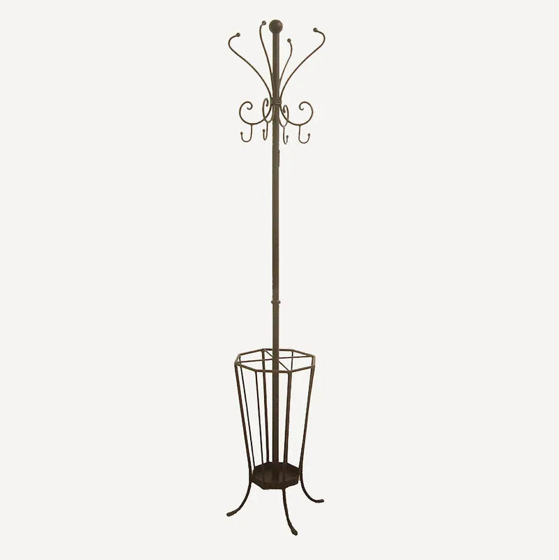 Coat Stand - Black Iron Coast Stand with Umbrella Holder