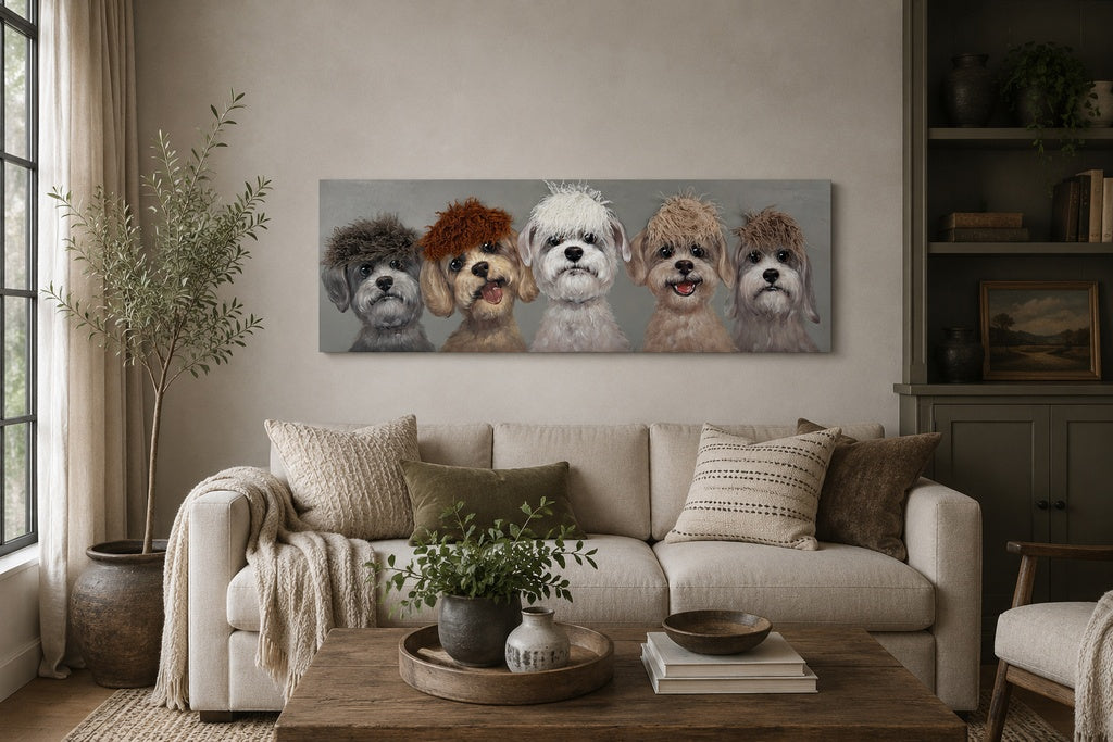 Bad Hair Day – 5 Dogs Canvas