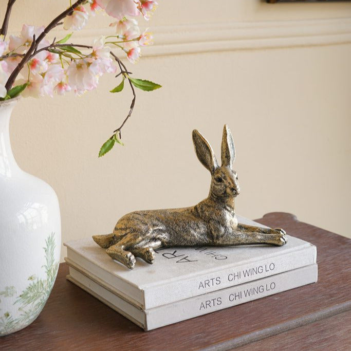 Gold Rabbit Statue – Reclining