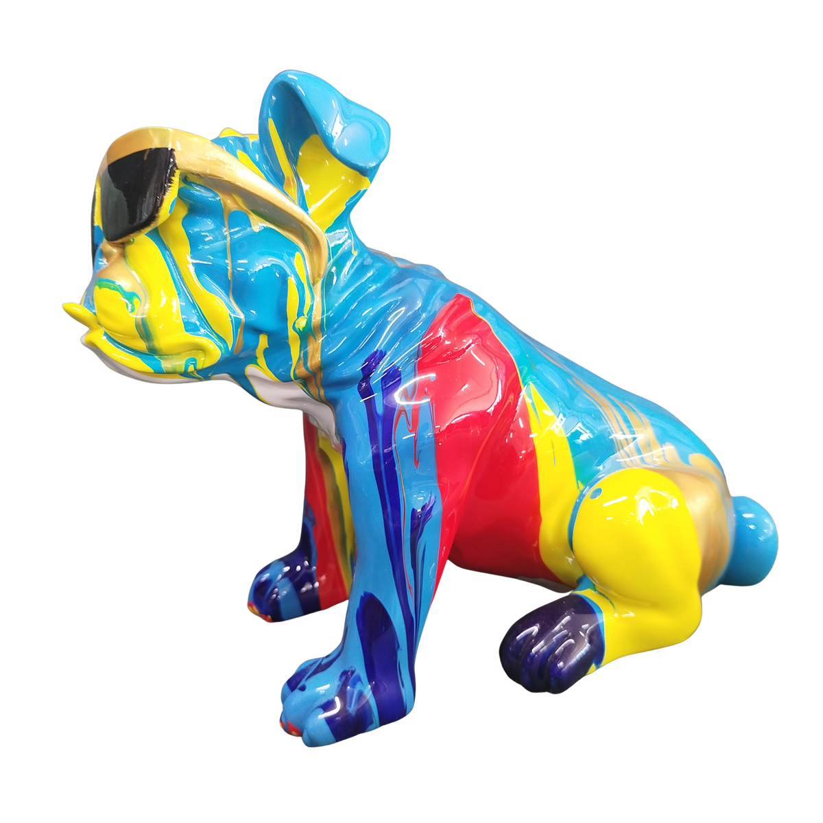 Bulldog with Glasses Multi Colour 27cm