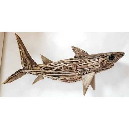 Driftwood Shark Wall Deco with Hook