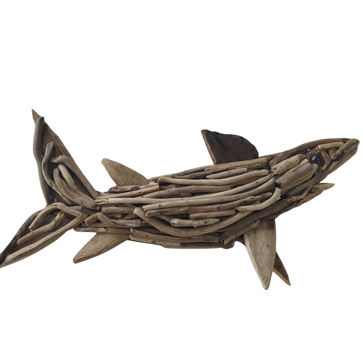Driftwood Shark Wall Deco with Hook