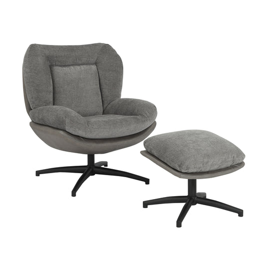 Swivel Chair - Edison Swivel Chair with Ottoman