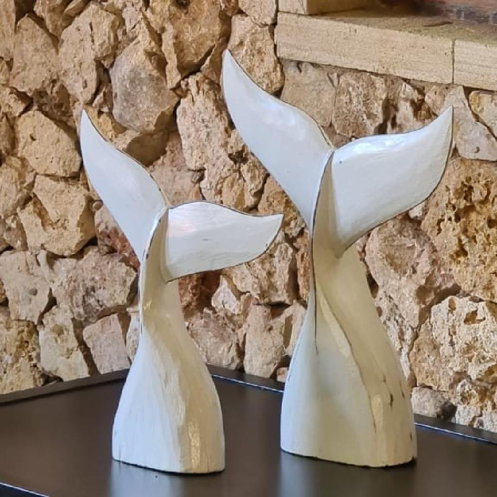 Wooden Fish Tail Deco Set of 2