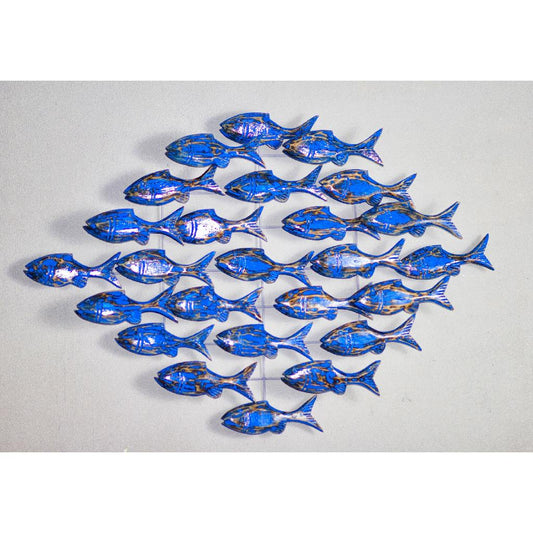 Fish Wall Deco Round Blue