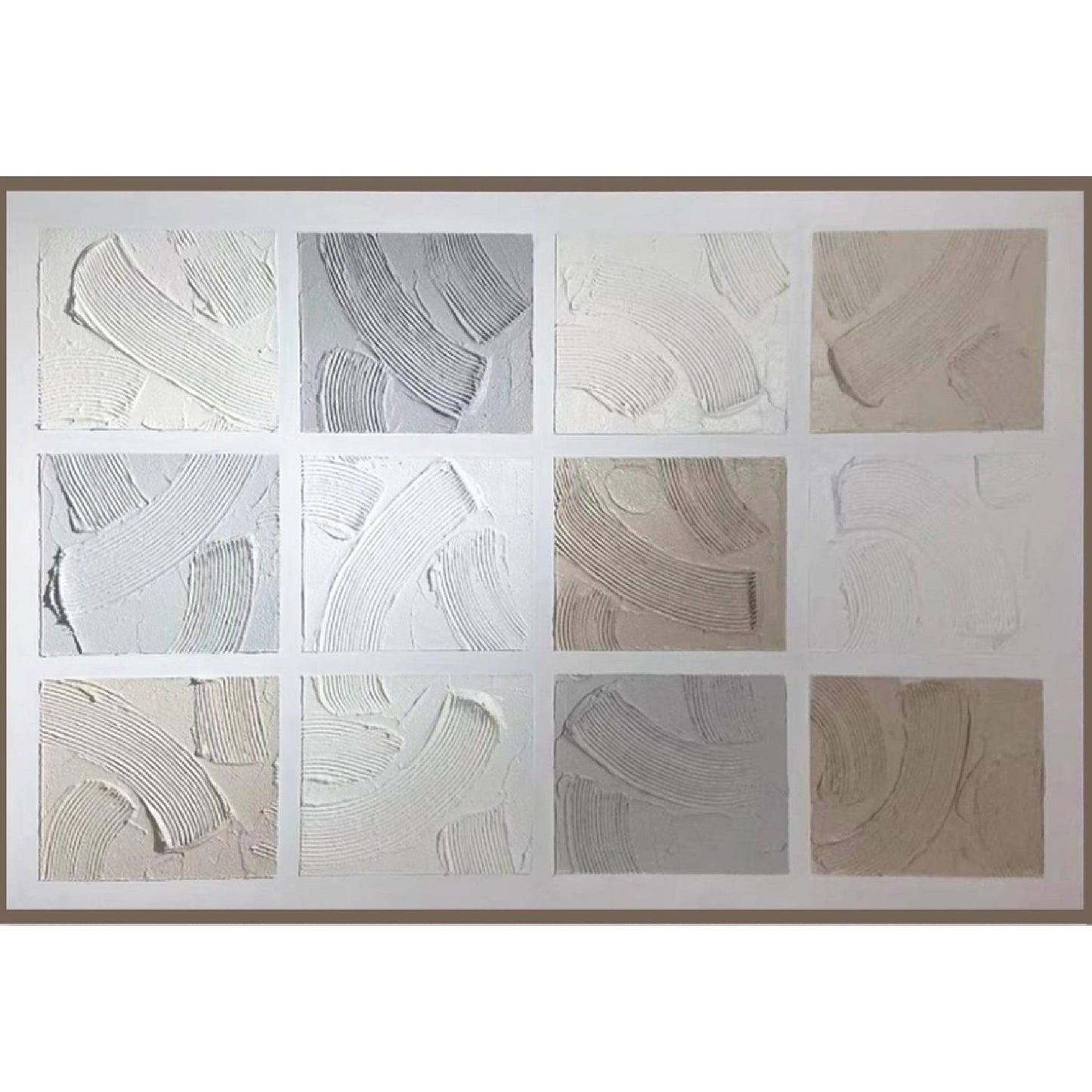 Framed 12 Coloured Squares 80cm X 120cm