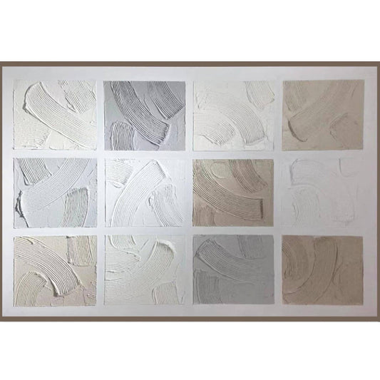 Framed 12 Coloured Squares 80cm X 120cm